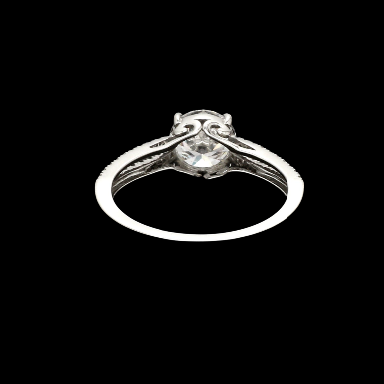 50-Pointer Solitaire Platinum Diamond Split Shank Ring JL PT 1221-A