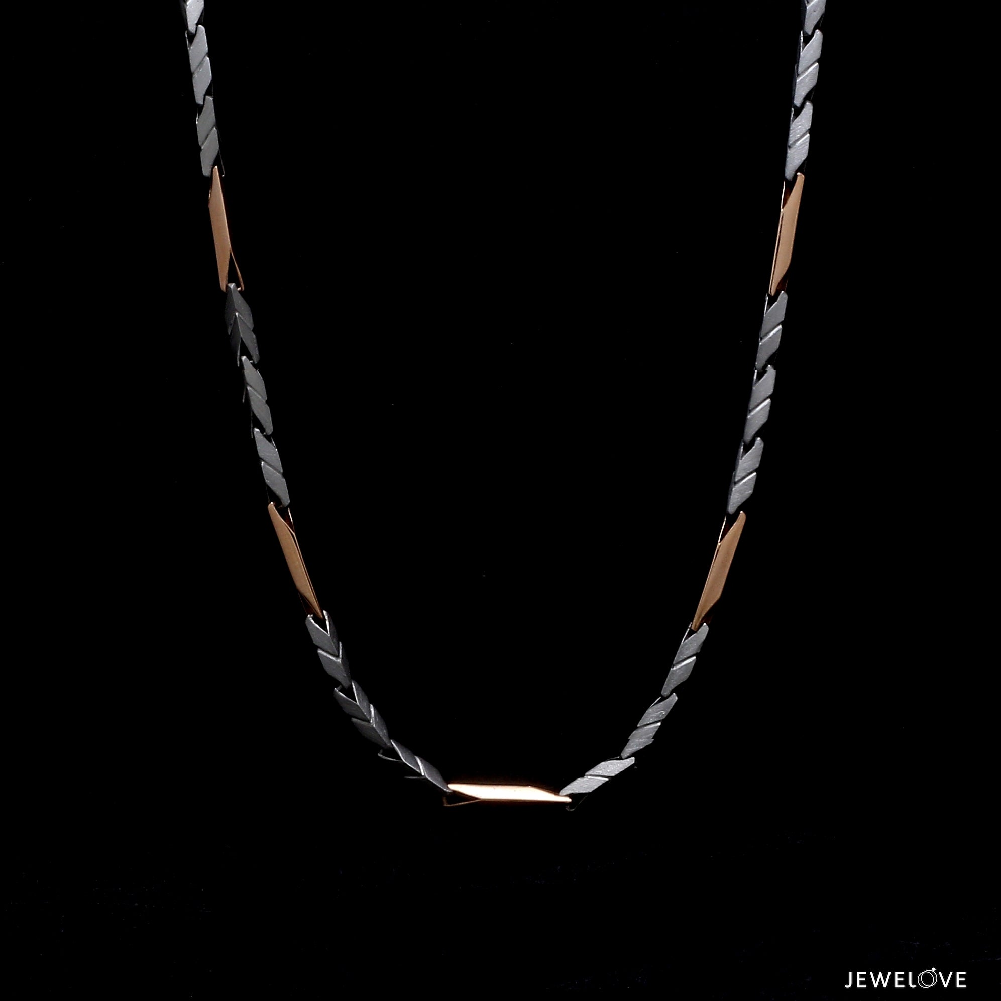 3mm Platinum Rose Gold Links Chain for Men JL PT CH 1406