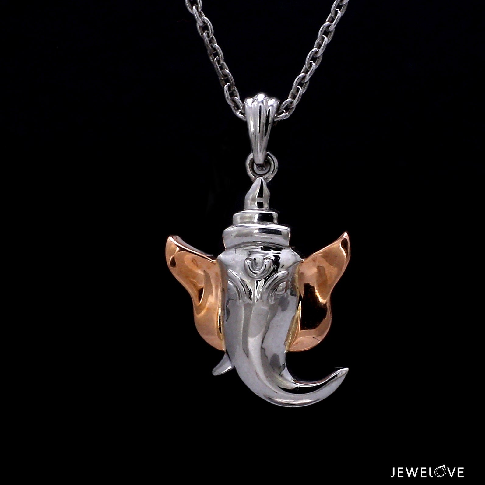 Platinum Rose Gold Ganesha Pendant JL PT P GANESH JI-5