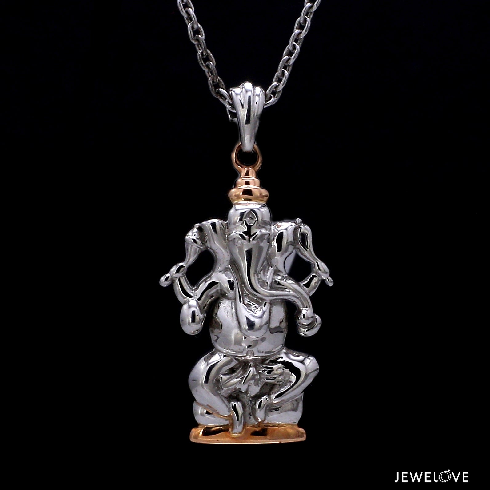 Platinum Rose Gold Ganesha Pendant JL PT P GANESH JI-4