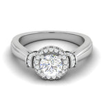 Load image into Gallery viewer, 1.50-Carat Lab Grown Solitaire Halo Diamond Platinum Engagement Ring JL PT LG G WB5996E-C
