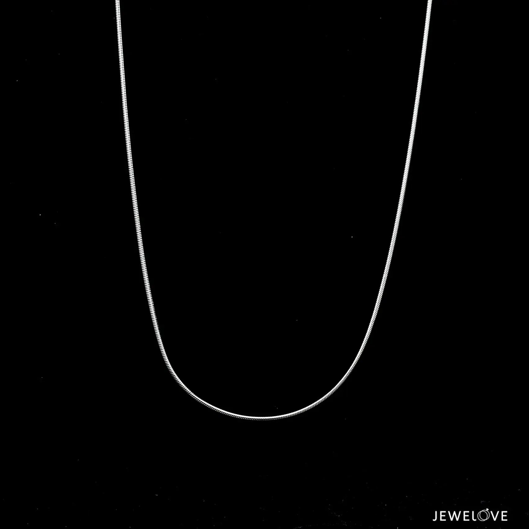 1mm Japanese Platinum Round Snake Chain SJ PTO 712   Jewelove