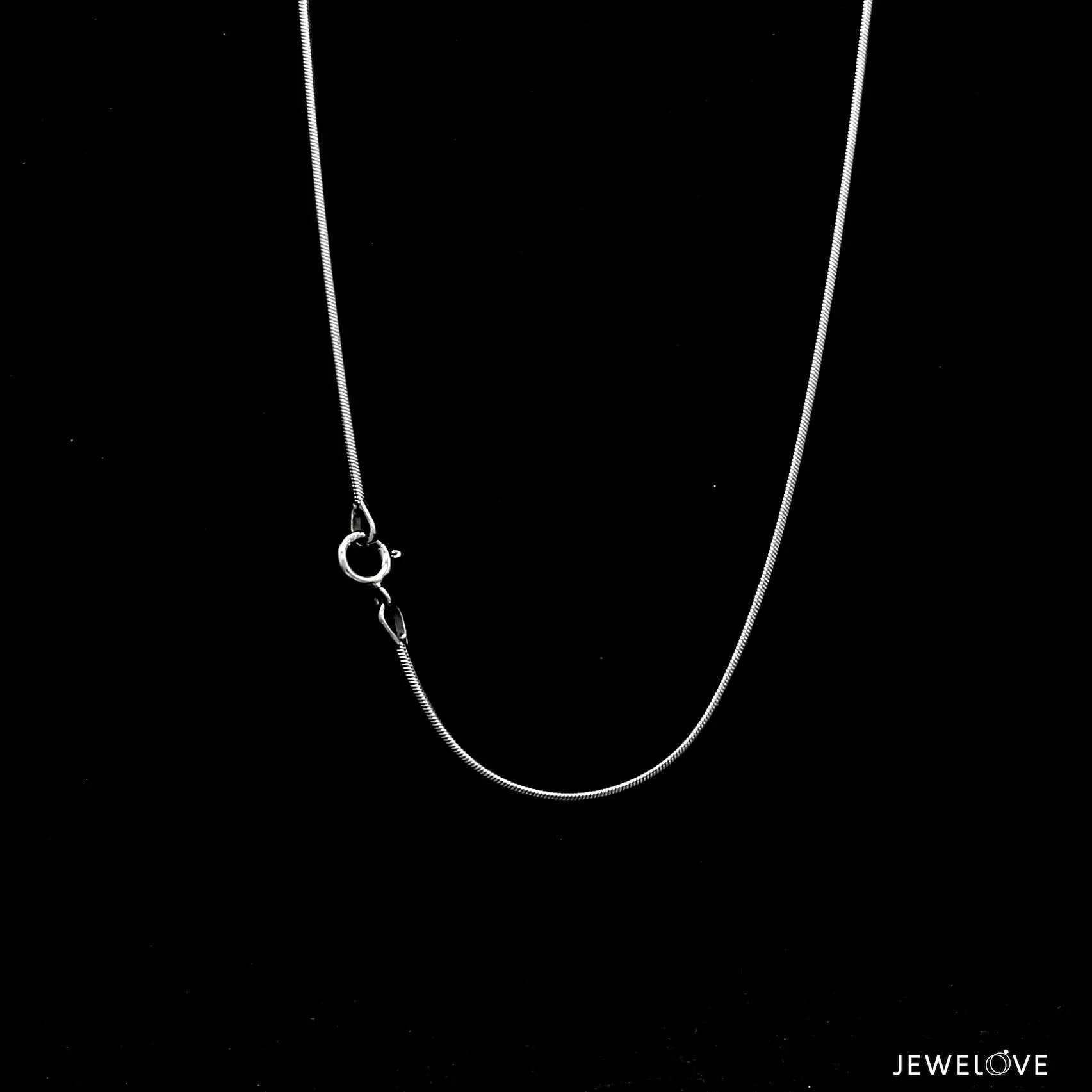 1mm Japanese Platinum Round Snake Chain SJ PTO 712   Jewelove