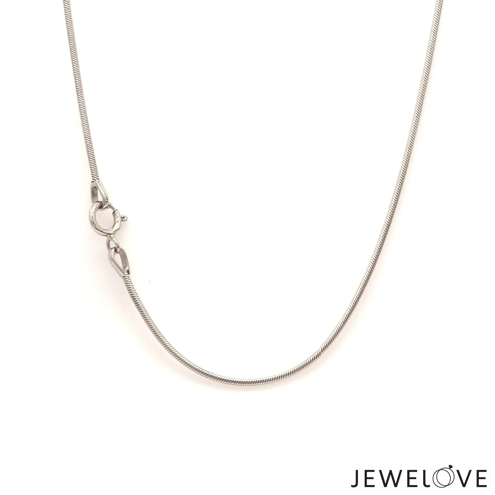 1mm Japanese Platinum Round Snake Chain SJ PTO 712   Jewelove