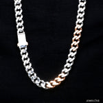 Load image into Gallery viewer, Heavy 7.5mm Platinum &amp; Rose Gold Cuban Link Chain for Men JL PT CH 1210
