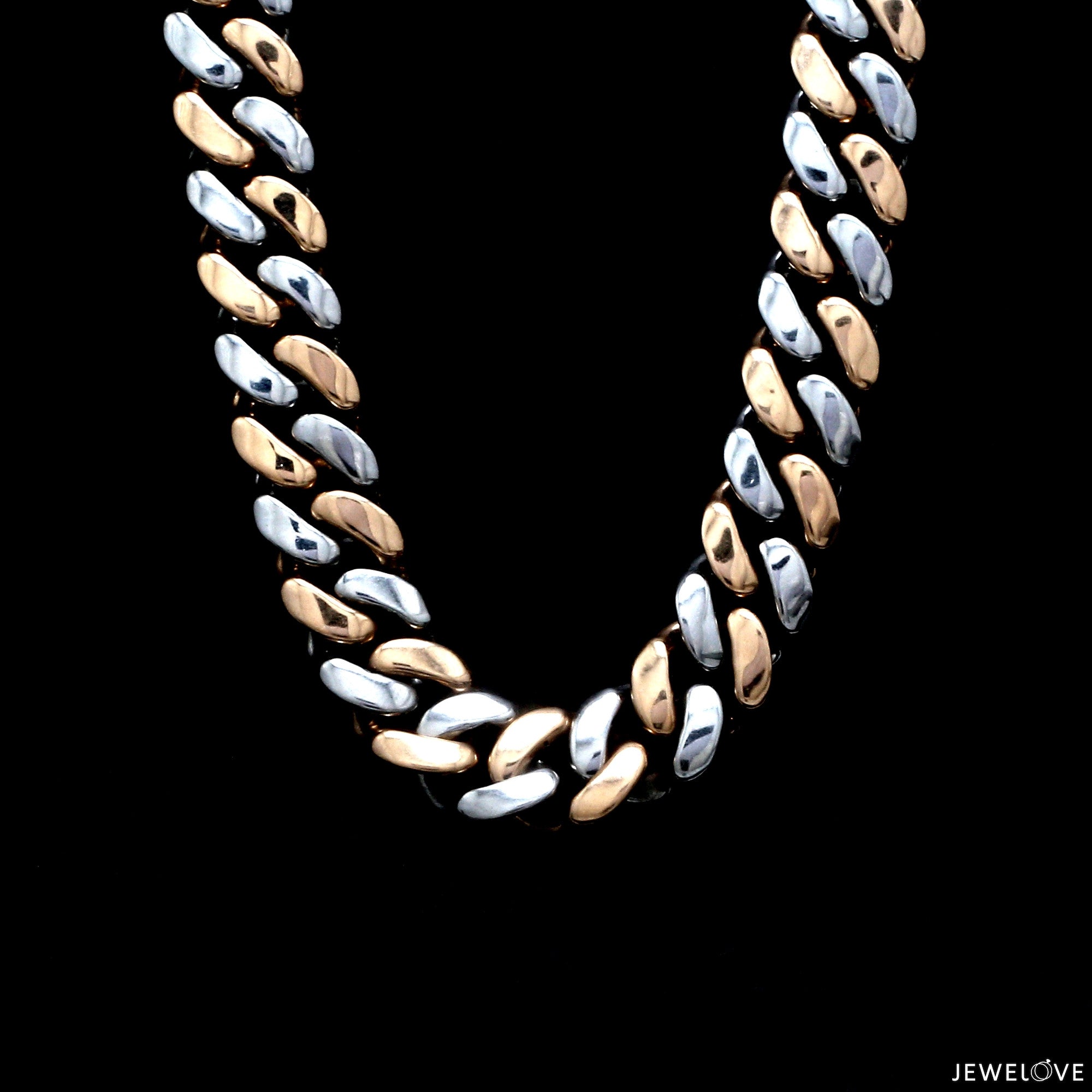 13mm Heavy Platinum & Rose Gold Chain for Men JL PT CH 1003-C