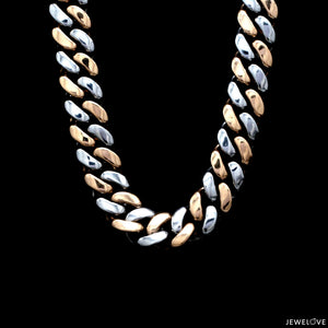 13mm Heavy Platinum & Rose Gold Chain for Men JL PT CH 1003-C