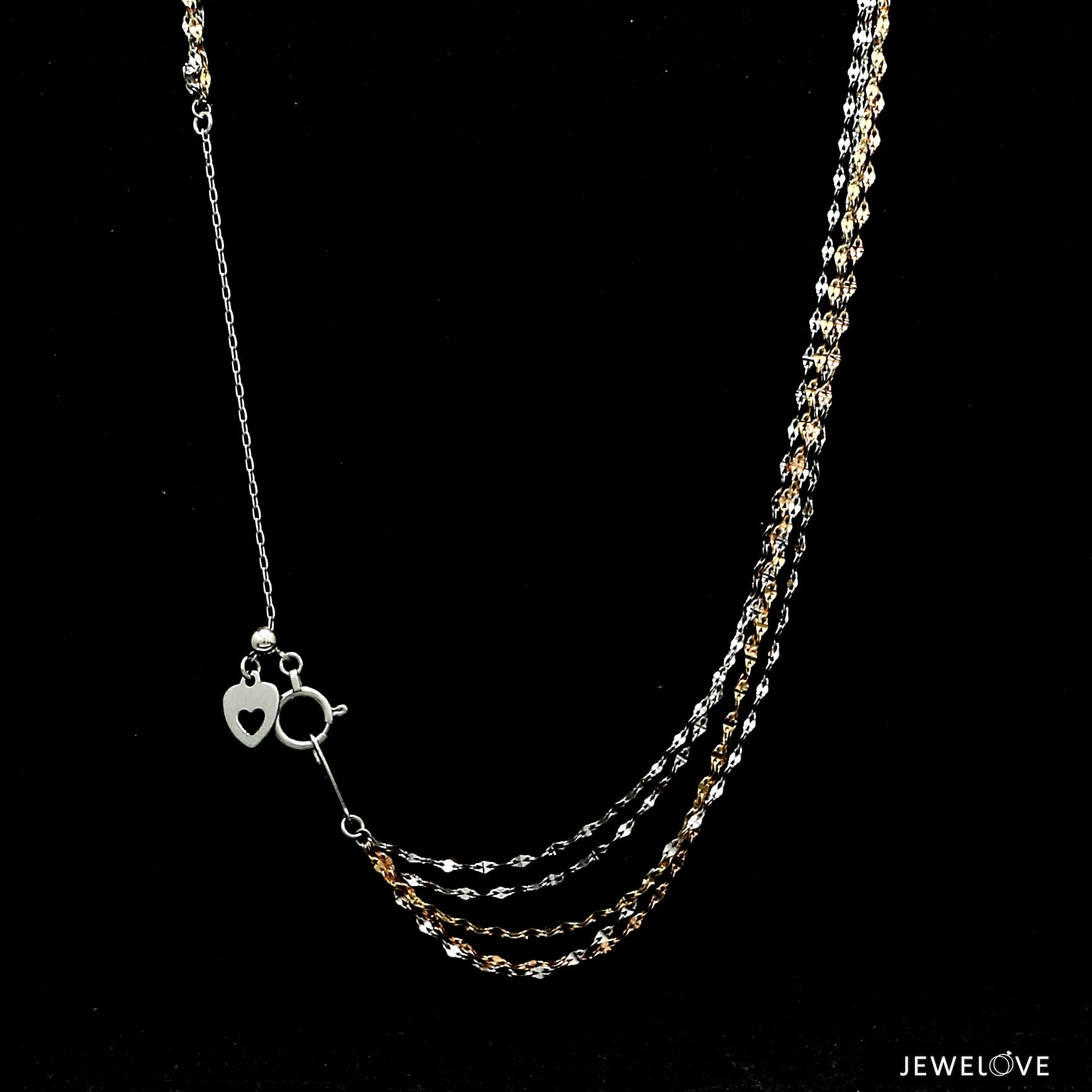 Japanese 4 Line Platinum Rose Gold Fantasy Light Weight Adjustable Chain for Women JL PT CH 1369
