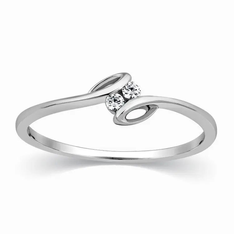 2 Diamond Platinum Ring for Girls JL PT 301   Jewelove™