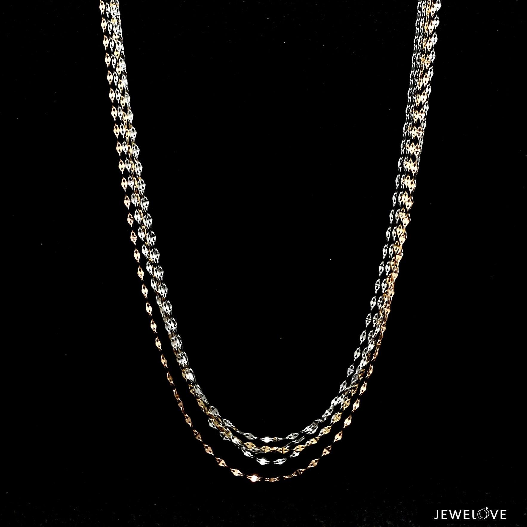 Japanese 4 Line Platinum Rose Gold Fantasy Light Weight Adjustable Chain for Women JL PT CH 1369