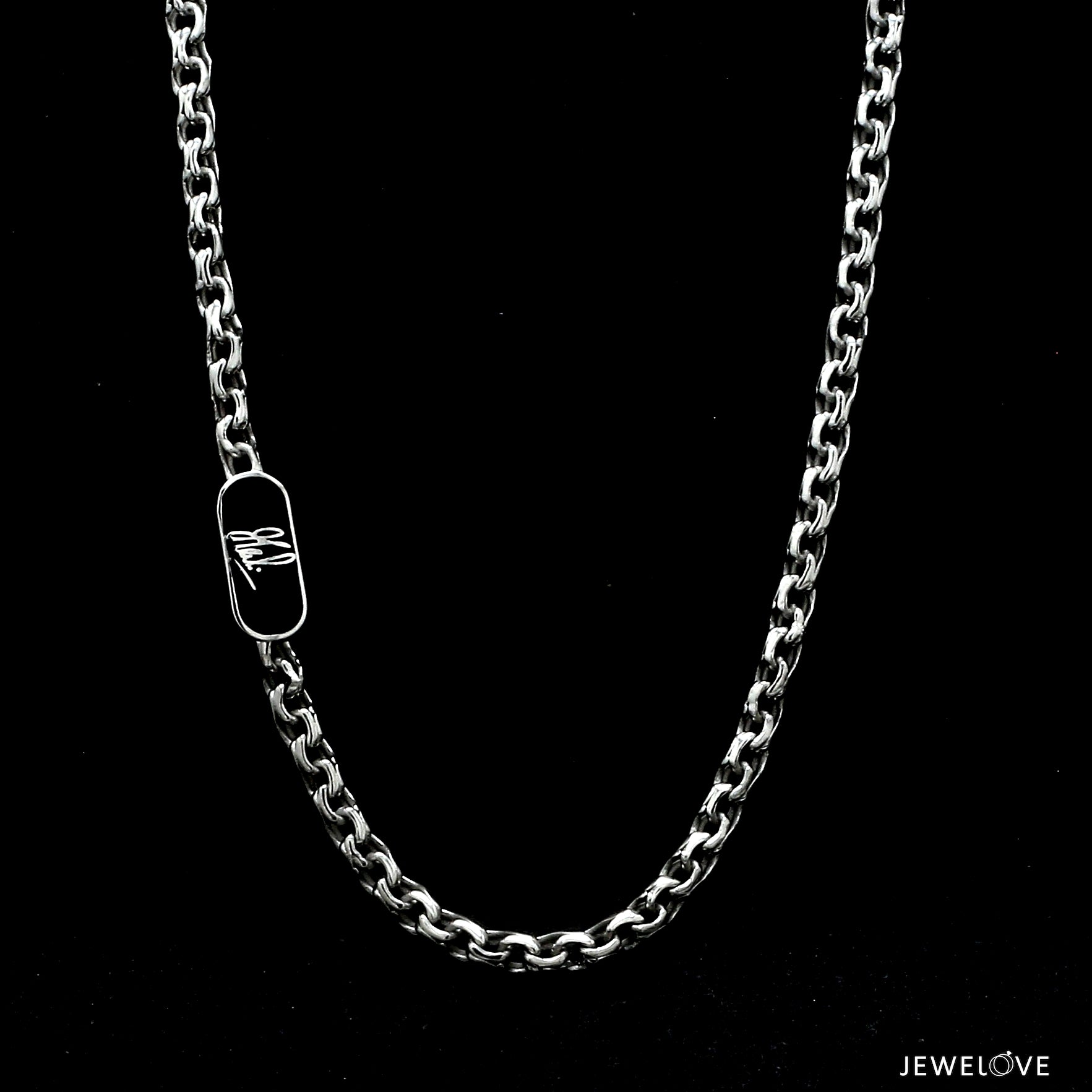 Men of Platinum | with Black Enamel Chain for Men JL PT CH MSD 105