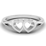 Load image into Gallery viewer, 2 Hearts Plain Platinum Ring JL PT 550 for Women   Jewelove.US
