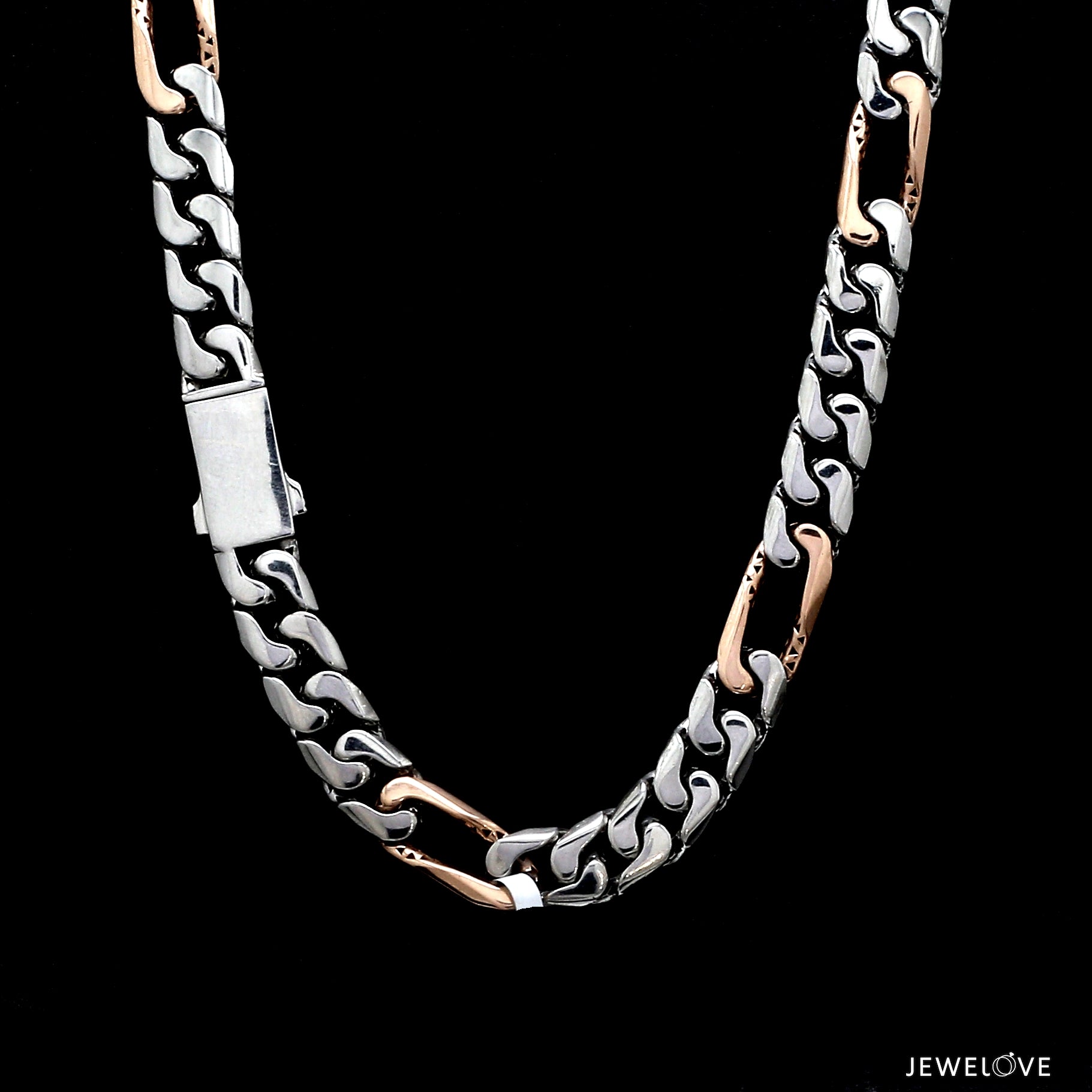 Men of Platinum | 7.75mm Platinum Rose Gold Chain for Men JL PT CH 1368