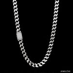 Load image into Gallery viewer, Men of Platinum | 6mm Platinum Cuban Diamond Lock Chain with Brush Finish for Men JL PT CH 1329-A
