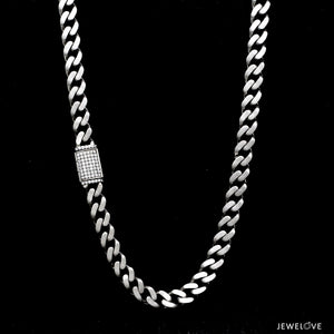 Men of Platinum | 6mm Platinum Cuban Diamond Lock Chain with Brush Finish for Men JL PT CH 1329-A