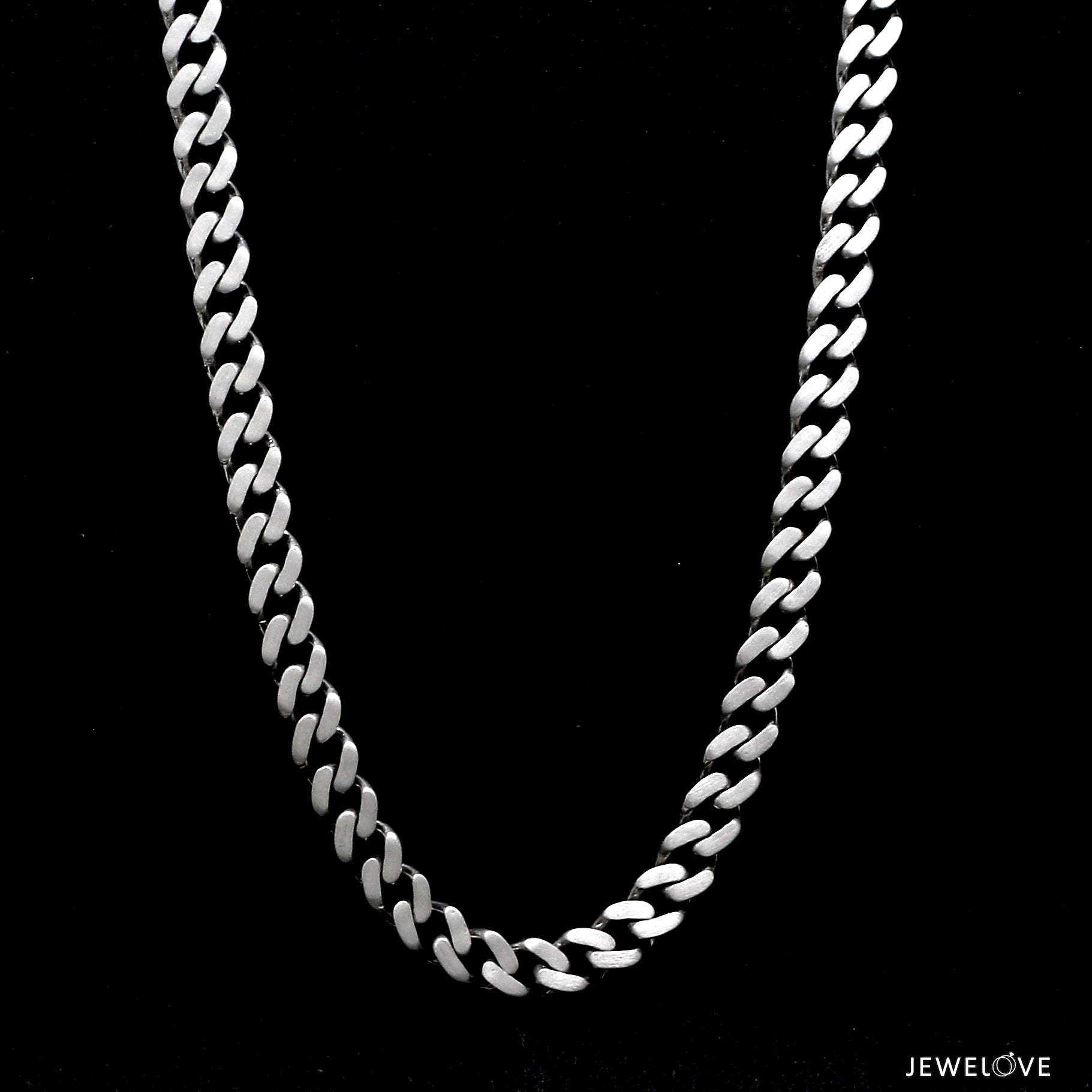 Men of Platinum | 6mm Platinum Cuban Diamond Lock Chain with Brush Finish for Men JL PT CH 1329-A
