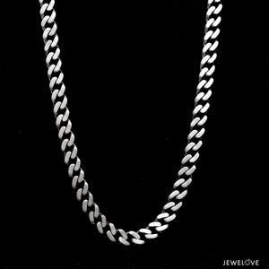 Men of Platinum | 6mm Platinum Cuban Diamond Lock Chain with Brush Finish for Men JL PT CH 1329-A