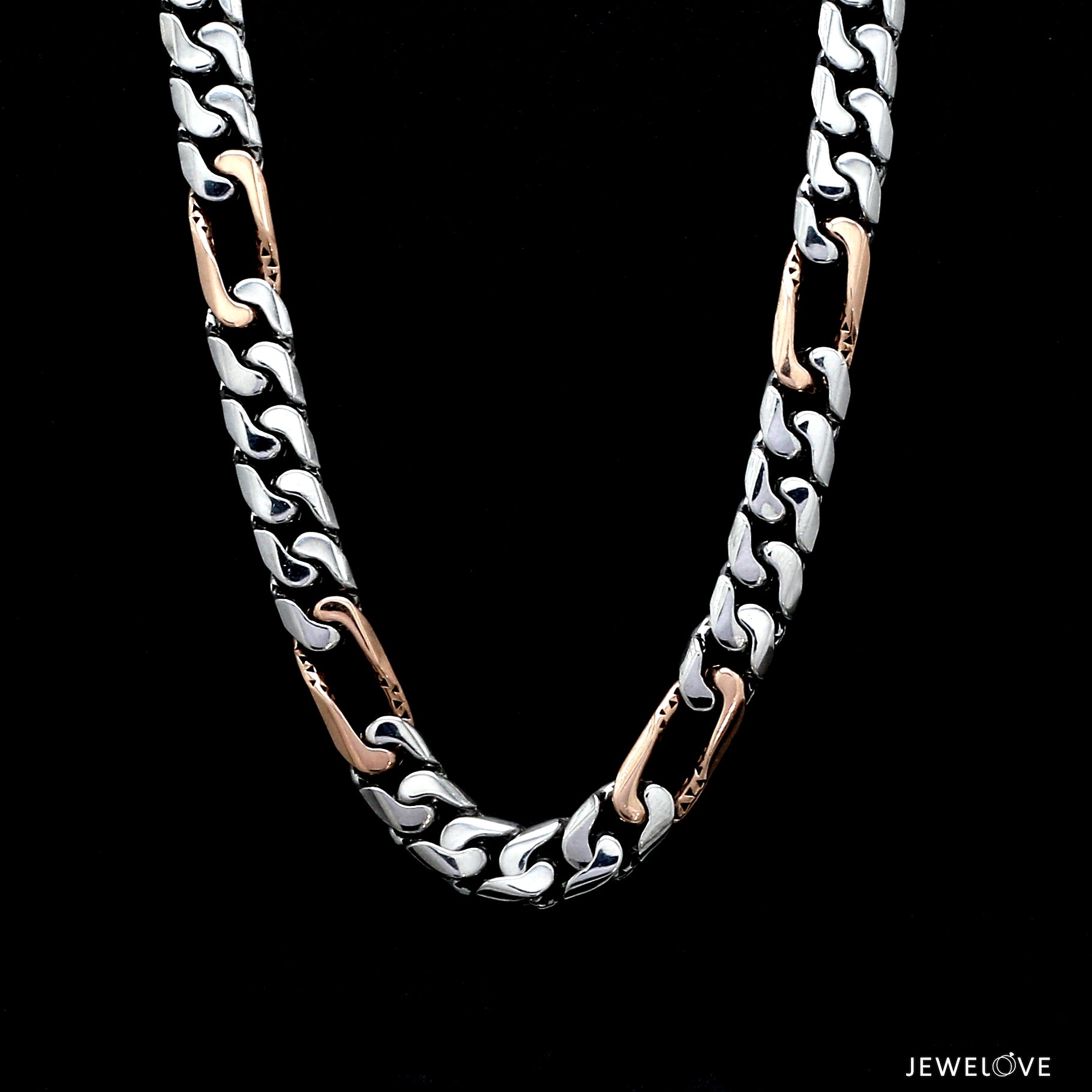 Men of Platinum | 7.75mm Platinum Rose Gold Chain for Men JL PT CH 1368