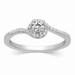 Load image into Gallery viewer, 20 Pointer Designer Curvy Solitaire Platinum Ring for Women JL PT 332   Jewelove.US
