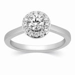 Load image into Gallery viewer, 20 Pointer Halo Diamond Platinum Engagement Ring JL PT 324-A   Jewelove.US
