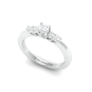 20 Pointer Solitaire Platinum Ring with Diamond Accents for Women JL PT 323   Jewelove.US