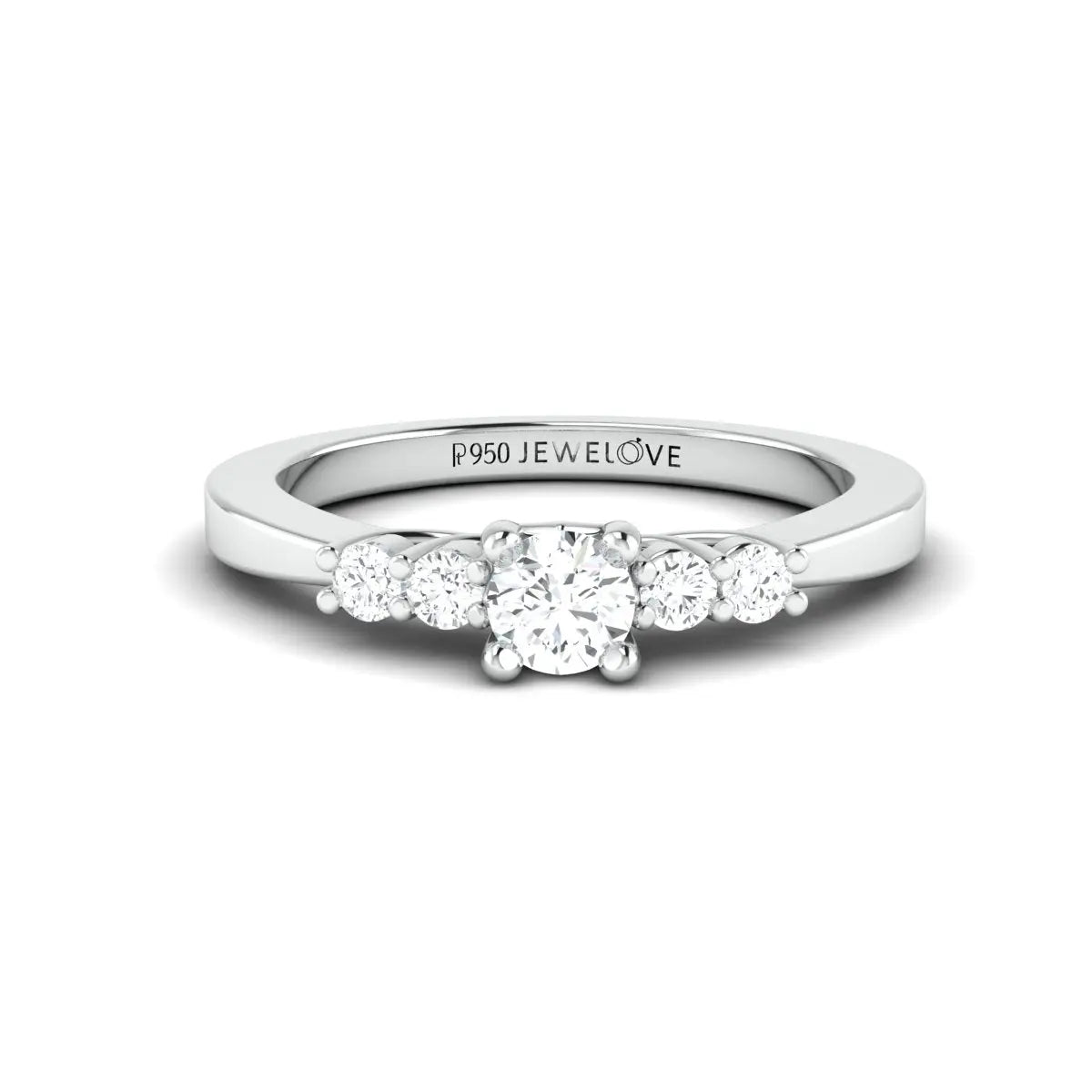20 Pointer Solitaire Platinum Ring with Diamond Accents for Women JL PT 323   Jewelove.US