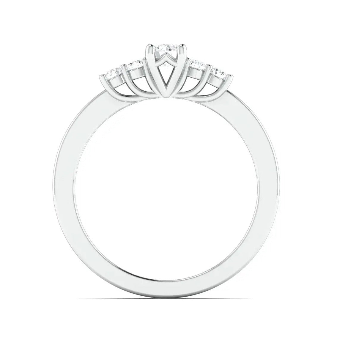 20 Pointer Solitaire Platinum Ring with Diamond Accents for Women JL PT 323   Jewelove.US