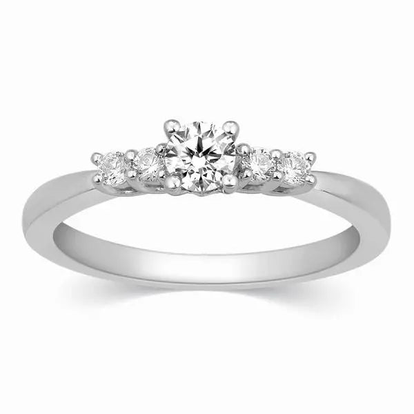 20 Pointer Solitaire Platinum Ring with Diamond Accents for Women JL PT 323  VVS-GH Jewelove.US