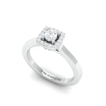 Load image into Gallery viewer, 20 Pointer Square Halo Diamond Platinum Engagement Ring JL PT 325   Jewelove.US
