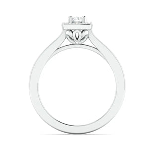 20 Pointer Square Halo Diamond Platinum Engagement Ring JL PT 325   Jewelove.US