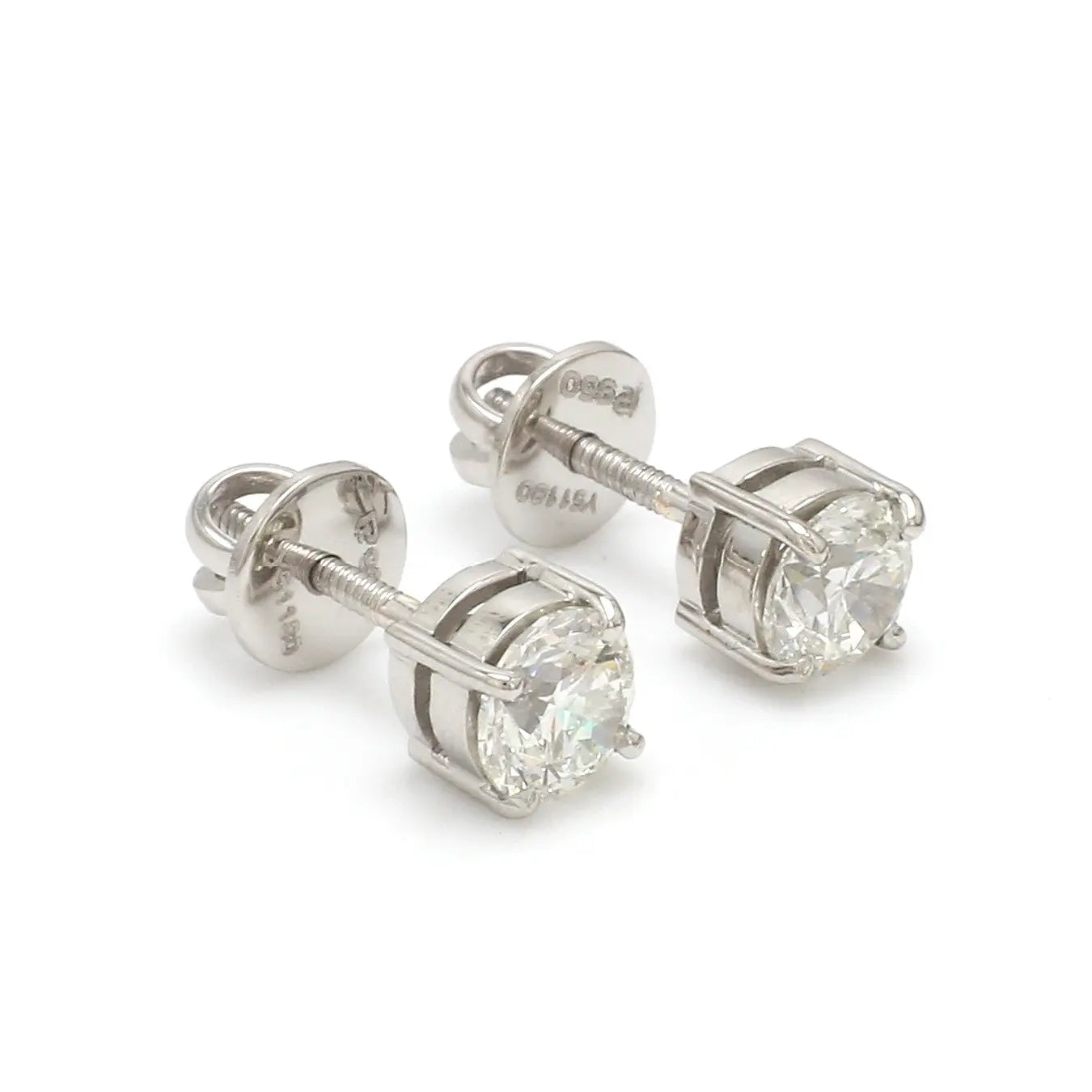 20 pointer Solitaire Diamond Earrings in Platinum JL PT E 152