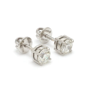 20 pointer Solitaire Diamond Earrings in Platinum JL PT E 152   Jewelove