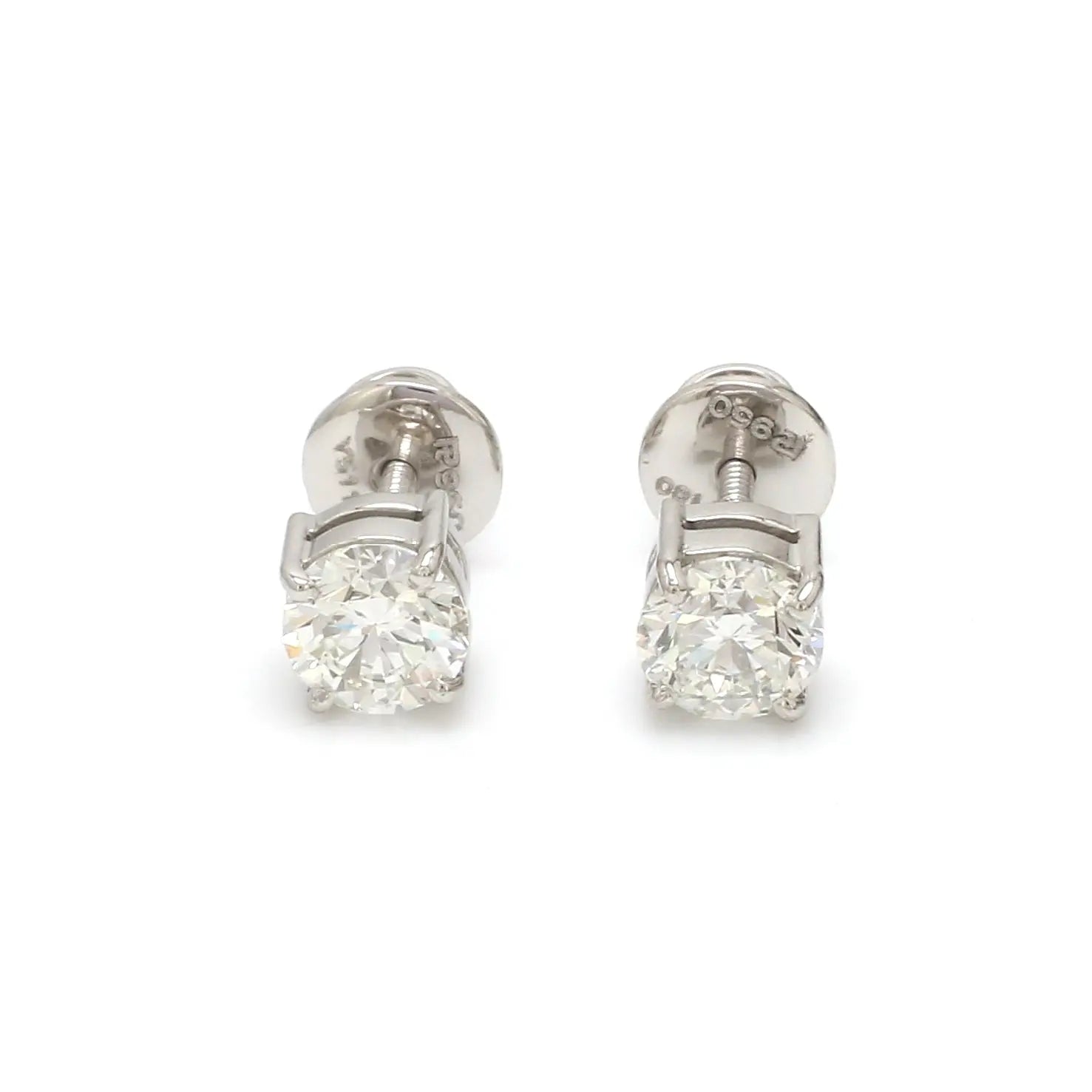 20 pointer Solitaire Diamond Earrings in Platinum JL PT E 152   Jewelove