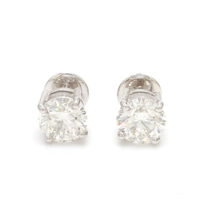 20 pointer Solitaire Diamond Earrings in Platinum JL PT E 152   Jewelove