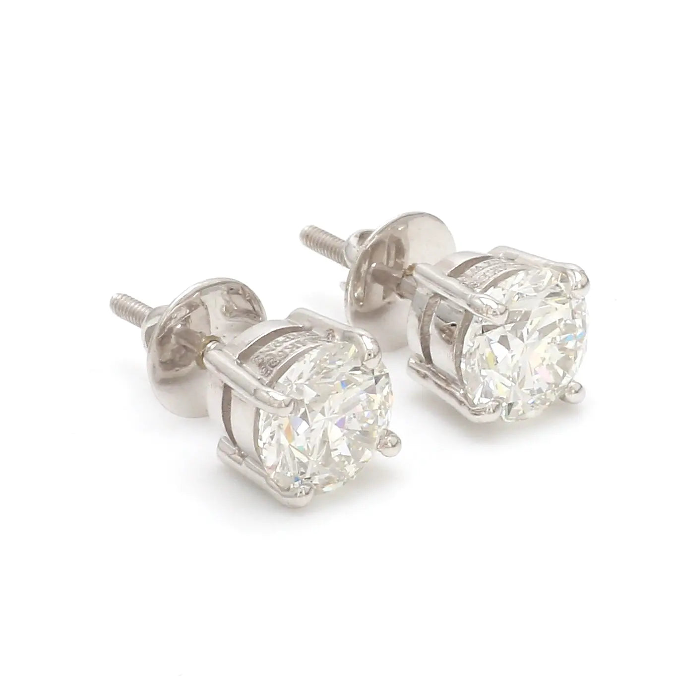 20 pointer Solitaire Diamond Earrings in Platinum JL PT E 152   Jewelove