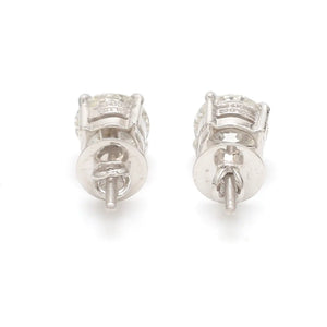 20 pointer Solitaire Diamond Earrings in Platinum JL PT E 152   Jewelove
