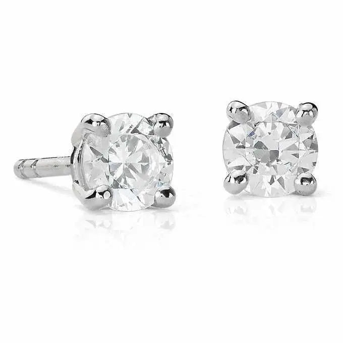 20 pointer Solitaire Diamond Earrings in Platinum JL PT E 152  SI-IJ Jewelove