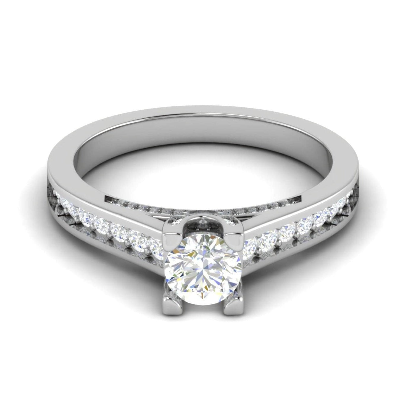 50-Pointer Solitaire Diamond Shank Platinum Ring JL PT RP RD 140-A