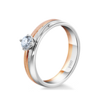 Load image into Gallery viewer, Platinum Rose Gold Plain Men&#39;s &amp; Diamonds Women&#39;s Couple Rings JL PT 1256  Women-s-Band-only-SI-IJ Jewelove.US
