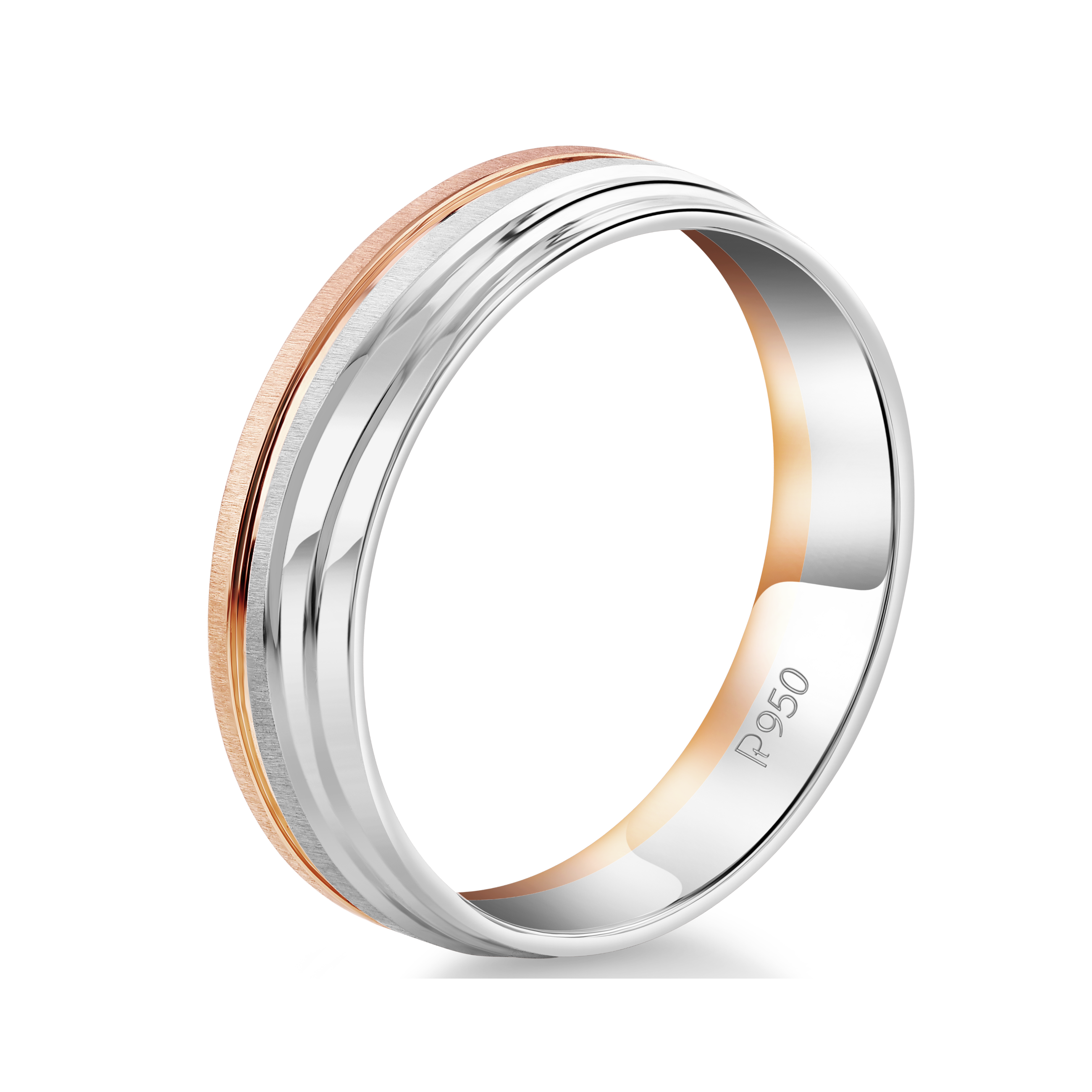 Platinum Rose Gold Plain Men's & Diamonds Women's Couple Rings JL PT 1256  Men-s-Ring-only-SI-IJ Jewelove.US