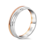 Load image into Gallery viewer, Platinum Rose Gold Plain Men&#39;s &amp; Diamonds Women&#39;s Couple Rings JL PT 1256  Men-s-Ring-only-SI-IJ Jewelove.US
