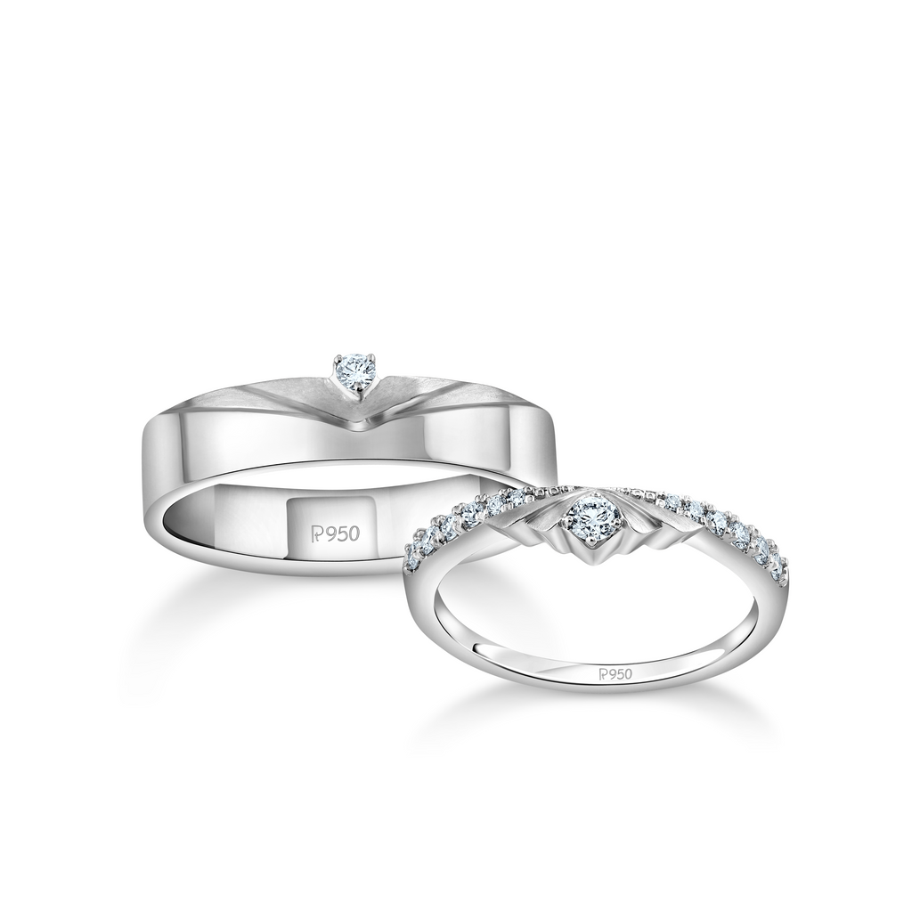 Designer Platinum Diamonds Rings for Couple JL PT 1260   Jewelove