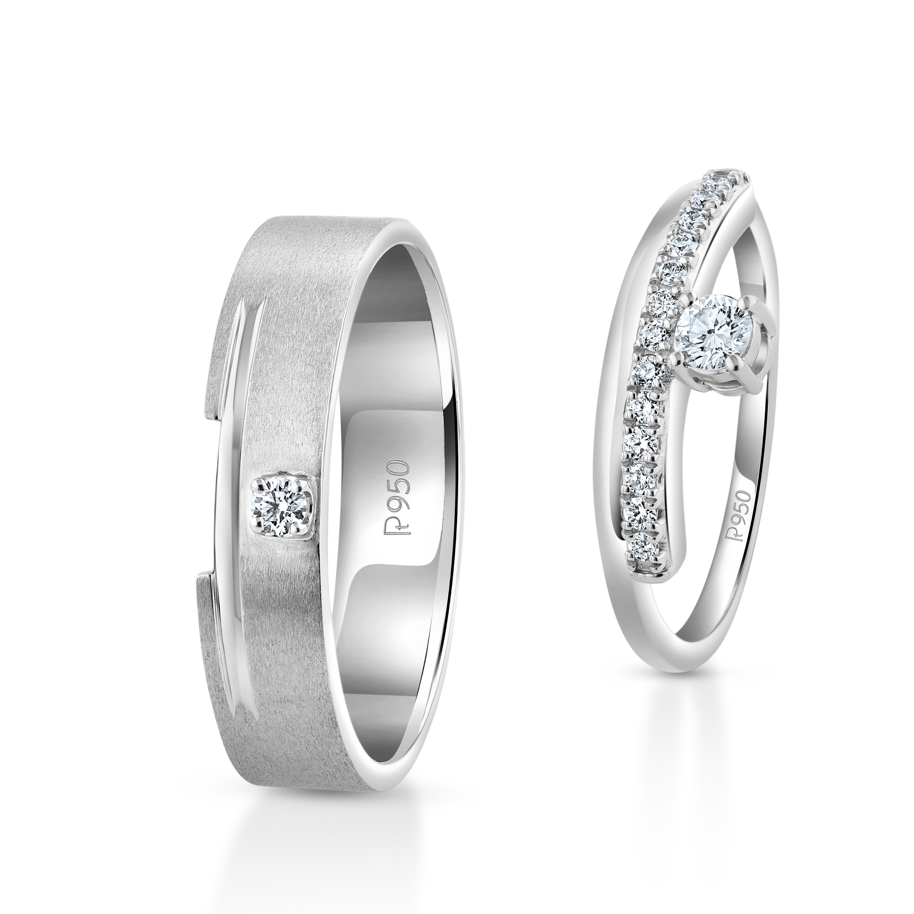 Designer Platinum Couple Diamonds Rings JL PT 1261