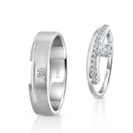 Load image into Gallery viewer, Designer Platinum Couple Diamonds Rings JL PT 1261   Jewelove

