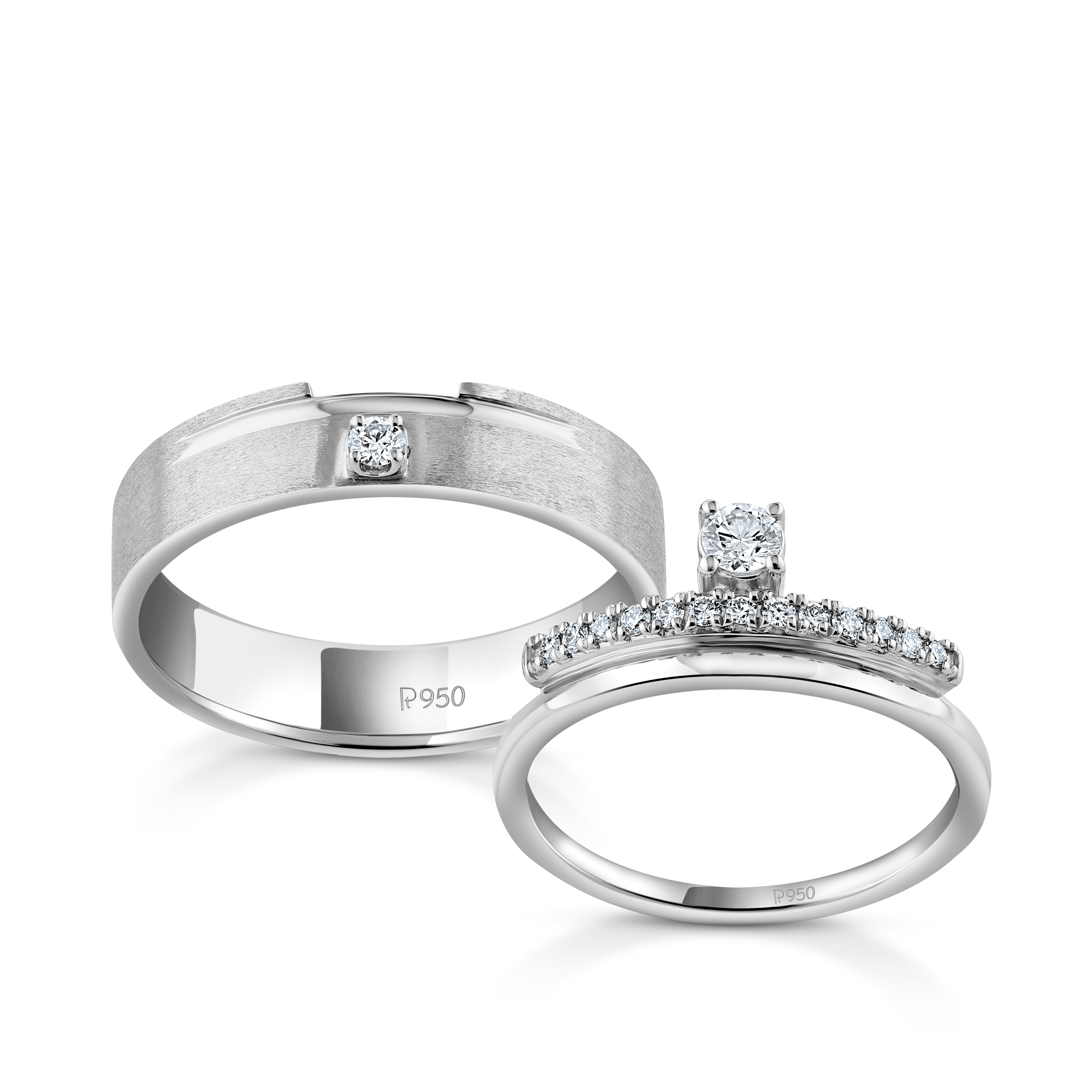 Designer Platinum Couple Diamonds Rings JL PT 1261  Both Jewelove