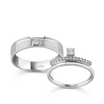 Load image into Gallery viewer, Designer Platinum Couple Diamonds Rings JL PT 1261  Both Jewelove
