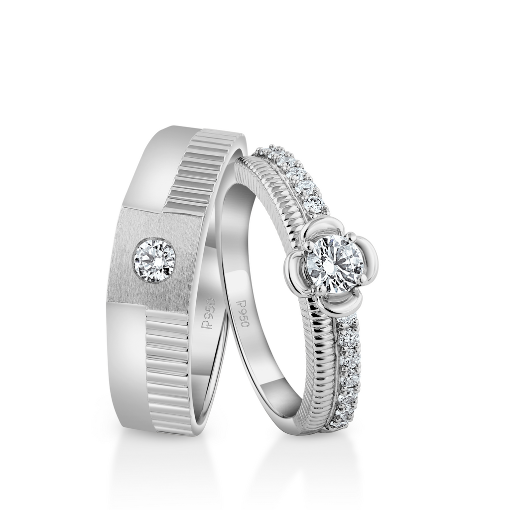 Designer Platinum Diamonds Rings for Couple JL PT 1262   Jewelove