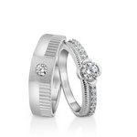 Load image into Gallery viewer, Designer Platinum Diamonds Rings for Couple JL PT 1262   Jewelove
