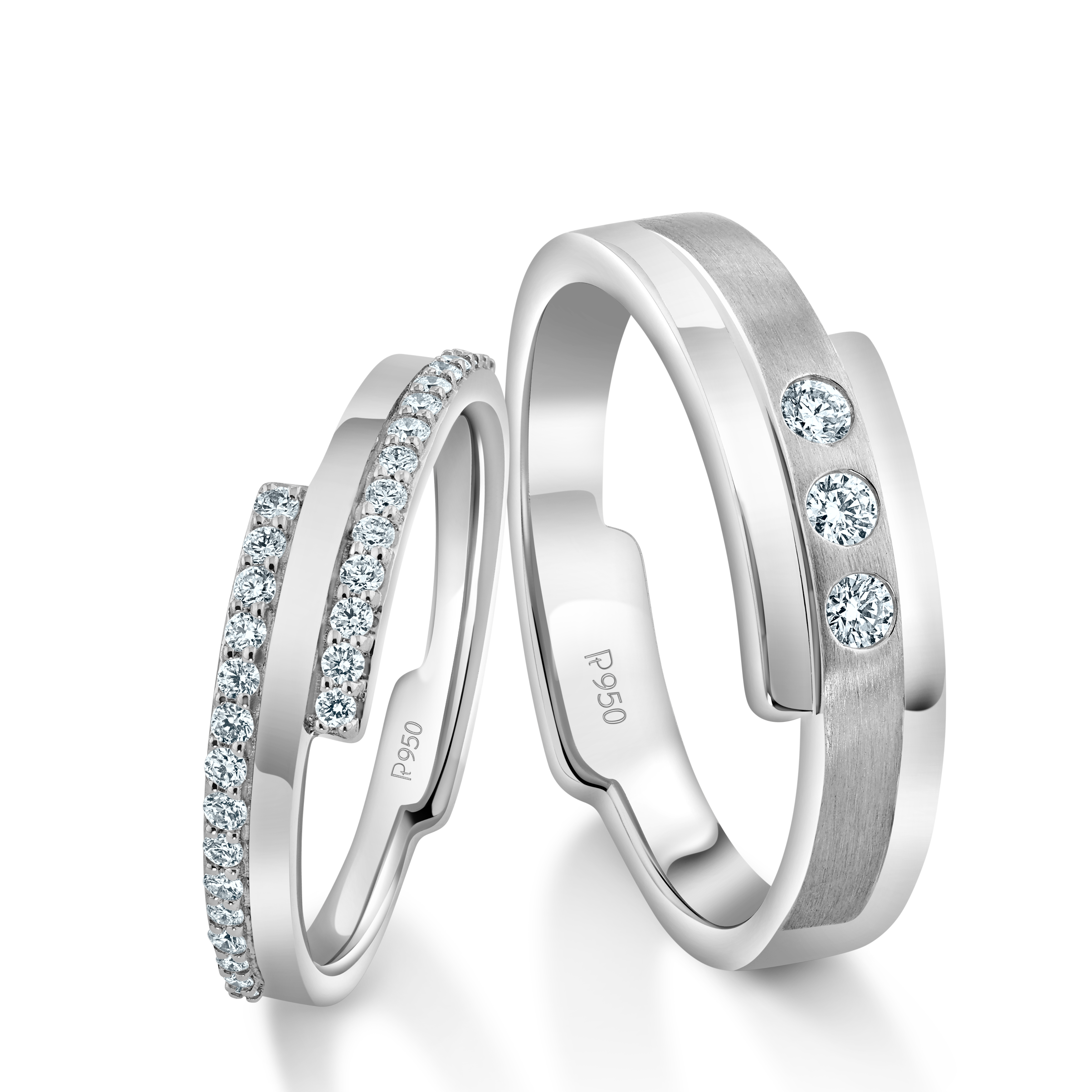 Designer Platinum Love Bands Diamonds Rings JL PT 1263   Jewelove