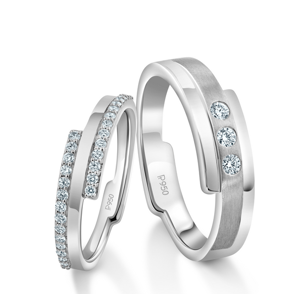 Buy ADJUSTABLE COUPLE LOVE BAND RING SET Alloy Silver Plated Ring Set -  Lowest price in India| GlowRoad